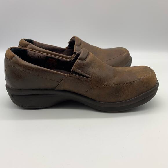 Red Wing Worx Womens 6 M Brown Slip on Leather Clog Support Cushion Steel Toe - Picture 5 of 13